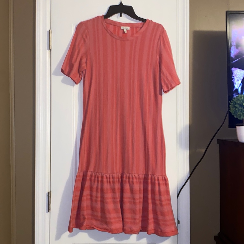 Ella Moss Junior’s Size L Pink Striped Cotton Dress